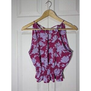 Paper Crane Women's Floral Sleeveless Crop Top - Size Small